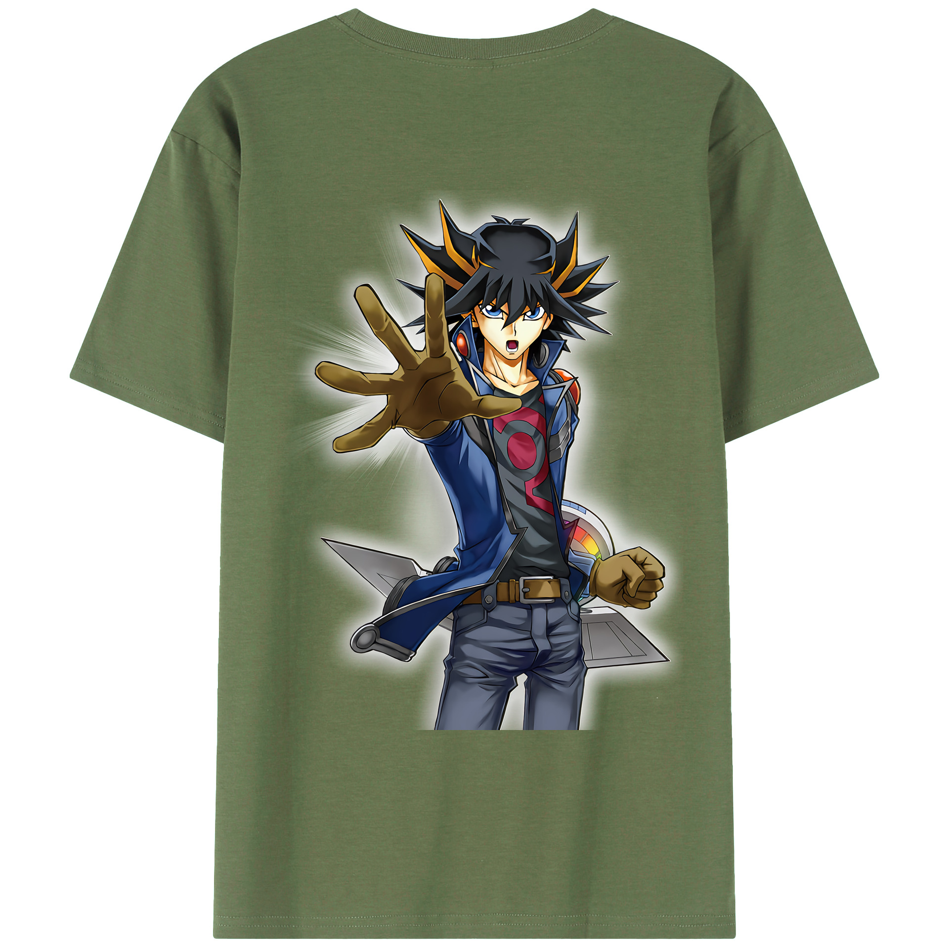 （画像用） 遊☆戯☆王 Yu-Gi-Oh! 綿100％ メンズ半袖Tシャツ（バックプリント） 通気性